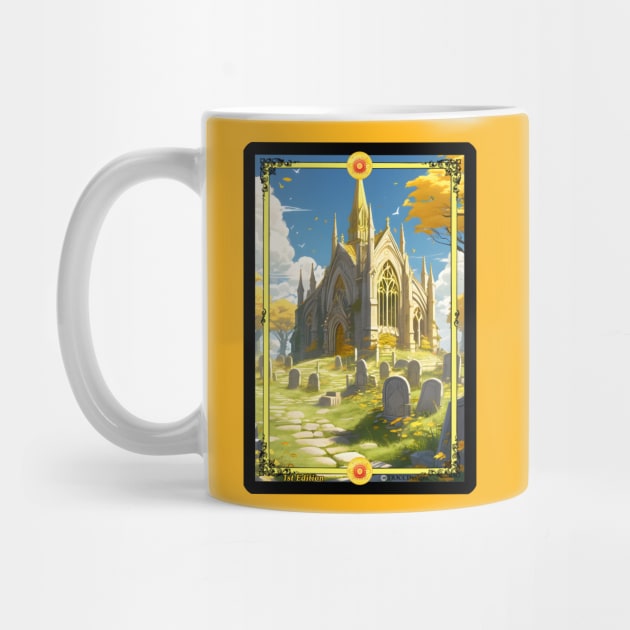 Sunlit Graveyard and Mausoleum Scene - CCG Borderless Full Art - 1st Edition by Rogue Wizard